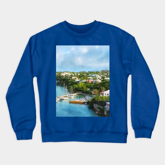 Caribbean - St. Georges Harbour Bermuda Crewneck Sweatshirt by SusanSavad